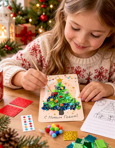Uşaq Milad Üçölçülü Sticker Craft DIY Kit