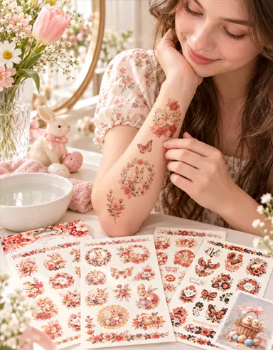 Yaratmaq Əyləncəli Güllü Kəpənək Tatu Etiketləri İndi Onlayn Əldə Edilir